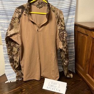 Men’s Kryptek Tactical 3 LS Zip size Large Obskura camoflauge